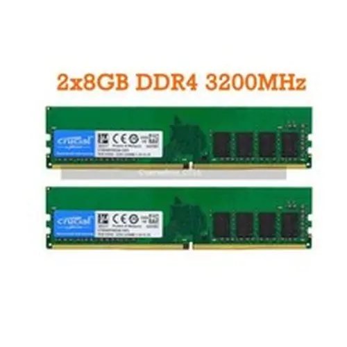 Crucial 16GB 2x8GB DDR4 3200 PC4-25600 288pin CT8G4DFS832A.C8FE Desktop Memory