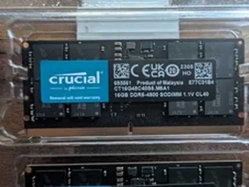Crucial 32GB DDR5 RAM 4800MHz CL40 SODIMM Laptop Memory Module