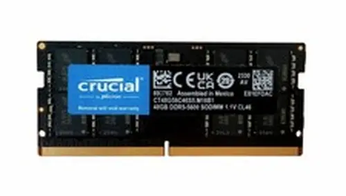 Crucial 48GB DDR5 RAM 5600MHz 262-Pin Laptop Memory 5600 SODIMM CT48G56C46S5