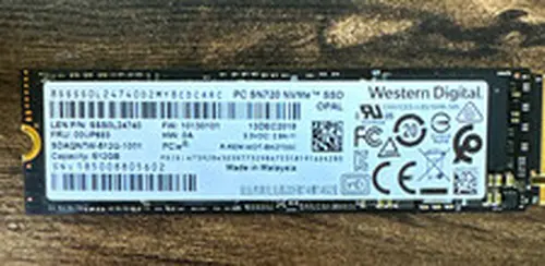 Western Digital PC SN720 512GB NVMe PCIe M.2 Internal SSD Black Opal SDAQNTW