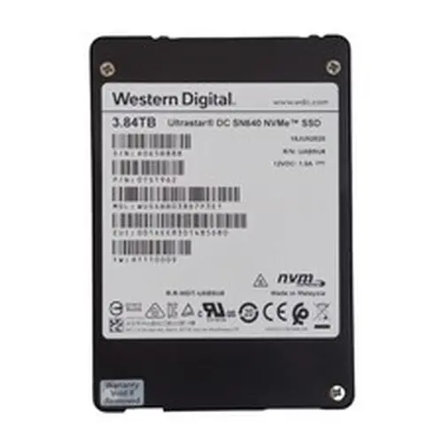 WD Ultrastar SN640 3.84TB 2.5" U.2 PCIe 3.0 NVMe WUS4BB038D7P3E1 SSD 100% Health