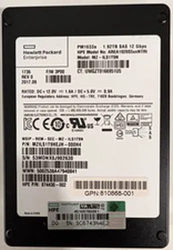 Samsung PM1633a 1.92TB 2.5" SAS 12G SSD MZ-ILS1T9N 512-Byte 90% Health