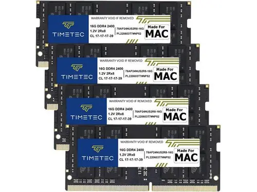 Timetec 64GB KIT (4x16GB) Compatible for Apple 2017 iMac (27-inch w/Retina 5K Display) DDR4 2400MHz PC4-19200 1Rx8 CL17 1.2V Non-ECC Non-Parity...