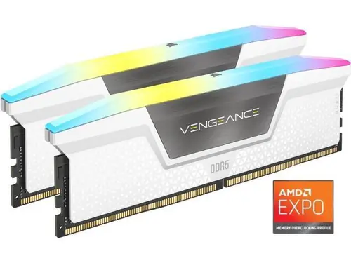 CORSAIR Vengeance RGB 64GB (2 x 32GB) 288-Pin PC RAM DDR5 6000 (PC5 48000) Desktop Memory Model CMH64GX5M2B6000C30W