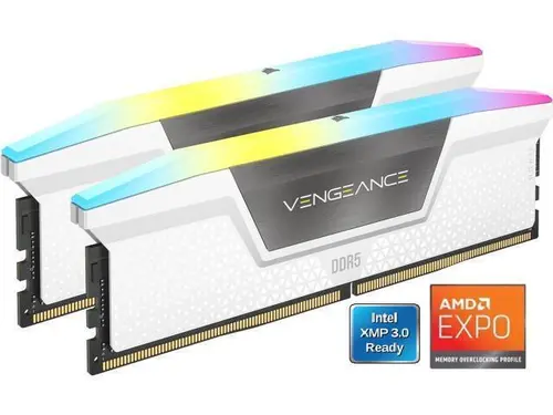 CORSAIR Vengeance RGB 32GB (2 x 16GB) 288-Pin PC RAM DDR5 6000 (PC5 48000) Desktop Memory Model CMH32GX5M2E6000Z36W