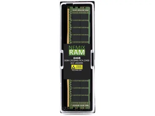 NEMIX RAM 64GB (1X64GB) DDR4 2933MHZ PC4-23400 4Rx4 1.2V CL21 288-PIN ECC LRDIMM Compatible with HPE P19044-B21 Load Reduced Server Memory