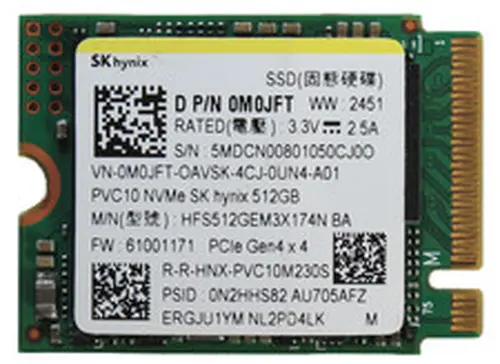 SK HYNIX PVC10 512GB 2230 M.2 NVMe Internal PCIe PC/Laptop SSD | HFS512GEM3X174N