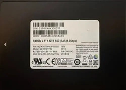 Samsung SM863a 1.92TB Enterprise SATA SSD 2.5 - 96%+ Health - Wiped