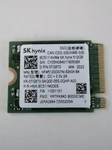 SK Hynix BC511 512GB M.2 2230 TLC PCIe Gen3 x4 NVMe SSD Dell P/N: 0TG8T0