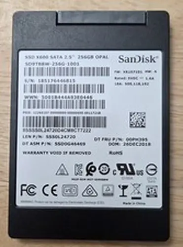 SanDisk SD9TB8W-256GB-1001 2.5” 256GB SSD SATA 6 GB/s Hard Drive SD9TB8W256GB100