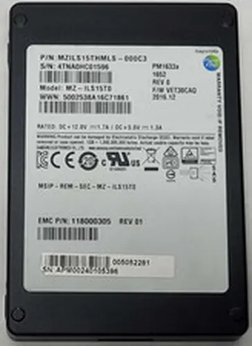 Samsung PM1633a 15.36TB SAS 2.5" SSD MZ-ILS15T0 MZILS15THMLS-000C3 80% HEALTH