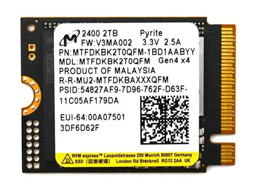 2TB Micron 2400 M.2 2230 NVMe PCIe 4.0x4 SSD MTFDKBK2T0QFM-1BD1AABYYR for Steam Deck, RoG Ally, Any Laptop/Desktop with M.2 2230 Slot