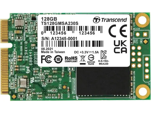 Transcend 128GB mSATA SSD with Dram Cache, Up to 550MB/s, Mini SATA III 6G/s Internal Solid State Drive for Ultrabook, Desktop, Tablet, PC, GPS,...