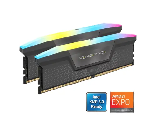 CORSAIR Vengeance RGB 32GB (2 x 16GB) 288-Pin PC RAM DDR5 6000 (PC5 48000) Desktop Memory Model CMK32GX5M2B6000Z38