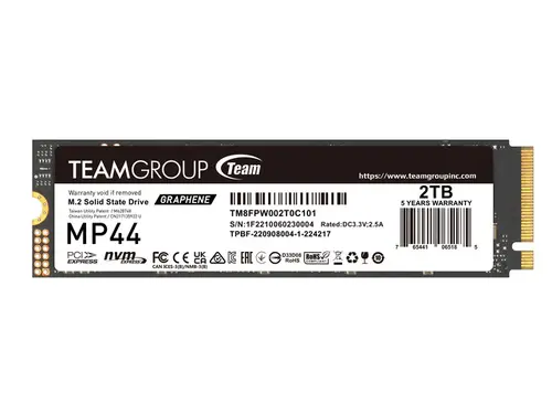 Team Group MP44 M.2 2280 2TB PCIe 4.0 x4 with NVMe TLC Laptop & Desktop & NUC & NAS, PS5 Compatible, Internal Solid State Drive (SSD), (R/W Speed...