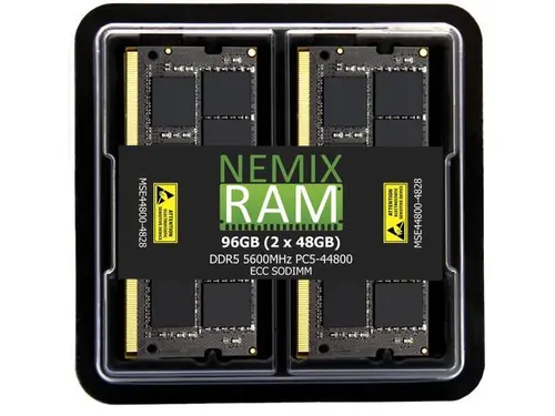 NEMIX RAM 96GB (2X48GB) DDR5 5600MHZ PC5-44800 2Rx8 1.1V 262-PIN ECC Unbuffered SODIMM KIT