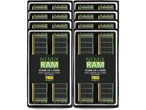 NEMIX RAM 384GB (6X64GB) DDR5 5600MHZ PC5-44800 2Rx4 1.1V 288-PIN ECC RDIMM Registered Server Memory KIT