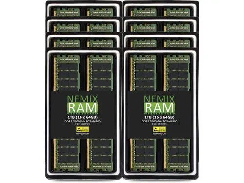 NEMIX RAM 1TB (16X64GB) DDR5 5600MHZ PC5-44800 2Rx4 1.1V 288-PIN ECC RDIMM Registered Server Memory KIT