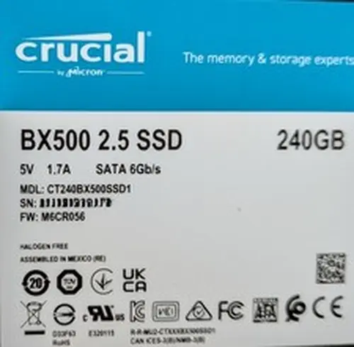 Crucial BX500 CT240BX500SSD1 240GB 2.5" SATA 6Gb/s SSD Solid State Drive