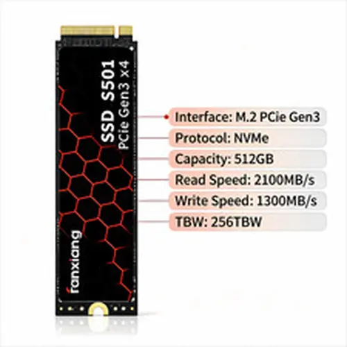 Fanxiang 512GB SSD M.2 2280 PCIe NVMe Gen3X4 Internal Solid State Drive 2100MB/s