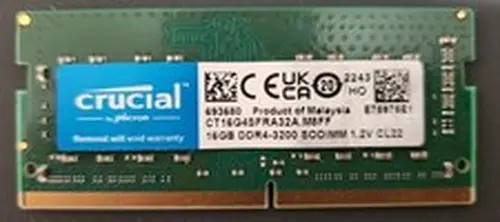 Crucial CT16G4SFRA32A.M8FF 16GB DDR4-3200 SO-DIMM Laptop Ram Memory