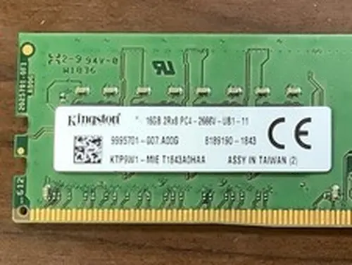 Kingston KTP9W1-MIE 16GB DDR4 2666MHz PC4-21300 UDIMM Desktop RAM