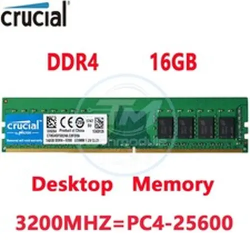 Crucial DDR4 16GB 3200 Mhz PC4-25600 288-pins Desktop Memory Dimm Ram 1 X 16GB