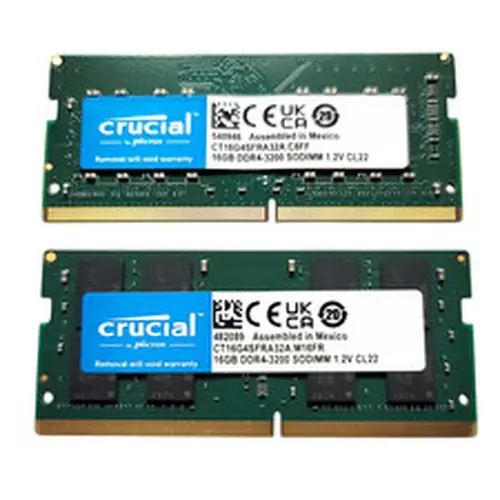 Crucial 32GB Kit (2 x 16GB) DDR4 3200MHz SODIMM RAM (CT16G4SFRA32A)