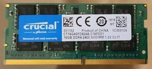 Crucial RAM 16GB DDR4-2400 SODIMM Laptop Memory (CT16G4SFD824A)