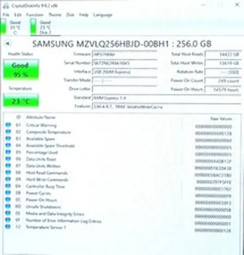 MZ-VLQ256B Samsung PM991a 256GB NVMe M.2 2280 Internal Solid State Drive