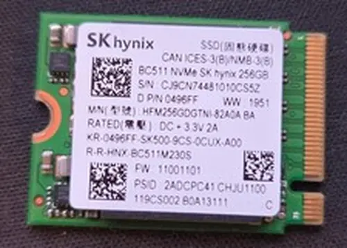 SK Hynix BC511 256GB M.2 2230 PCIe Gen3 x4 NVMe SSD