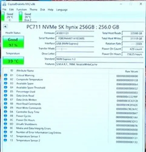 SK Hynix PCIe 3.0 x4 NVMe M.2 2280 256GB Solid State FV56Y HFS256GDE9X080N