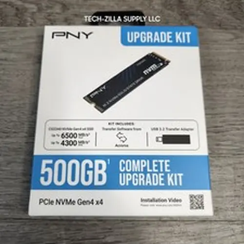 PNY 500GB M.2 NVMe Gen4 X4 Internal SSD Upgrade Kit with Transfer Adapter