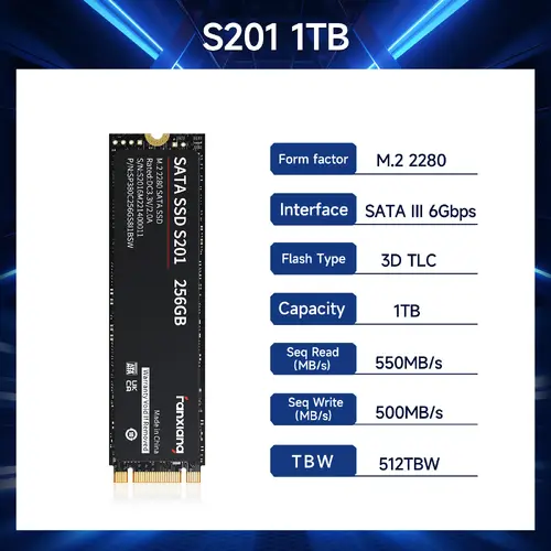 Fanxiang 2.5'' SATA III 1/2/4TB SSD M.2 2280 SATA Internal Solid State Drive LOT