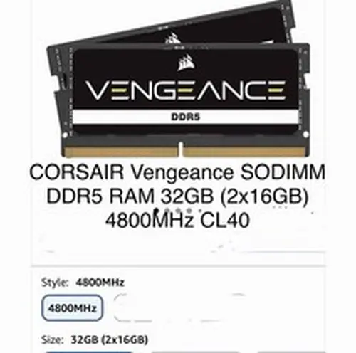 Corsair 32GB 2x16GB DDR5 Memory RAM (CMSX32GX5M2A4800C40) Opened 4800mhz (4R)