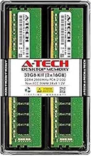 A-Tech 32GB Kit (2x16GB) RAM for Dell OptiPlex XE3, 7070, 7060, 5070, 5060, 3070, 3060 (Tower/SFF) | DDR4 2666 MHz DIMM PC4-21300 UDIMM Memory Upgrade