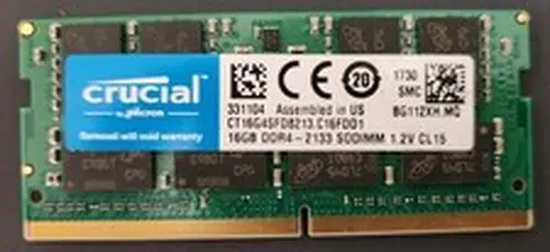 Crucial 16GB DDR4 2133MHz PC4-17000 SODIMM Laptop RAM CT16G4SFR8213.C16FDD1 2Rx8