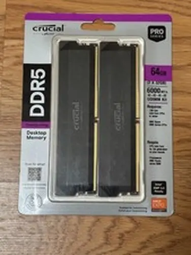 BRAND NEW CRUCIAL PRO 64GB (2x32GB) DDR5 CL40 6000MHZ OC PERFORMANCE RAM MEMORY