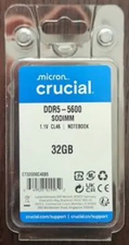 NEW CRUCIAL 32GB (1 x 32GB) DDR5 CL46 5600MHZ SODIMM LAPTOP RAM MEMORY SO-DIMM