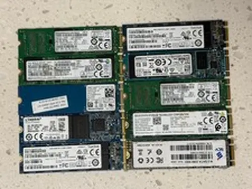 Lot of 10 128GB M.2 SATA SSD Solid State Drives Mixed Brands 2280