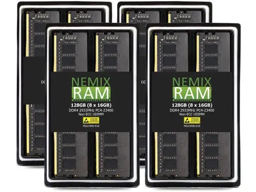 NEMIX RAM 128GB (8X16GB) DDR4 2933MHZ PC4-23400 1Rx8 1.2V CL21 288-PIN Non-ECC Unbuffered UDIMM PC Memory KIT Compatible with SuperMicro Desktop...