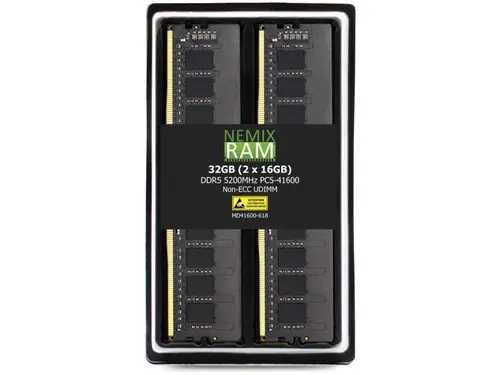 NEMIX RAM 32GB (2X16GB) DDR5 5200MHZ PC5-41600 1Rx8 1.1V CL44 288-PIN Non-ECC Unbuffered UDIMM Desktop PC Memory KIT Compatible with SuperMicro...