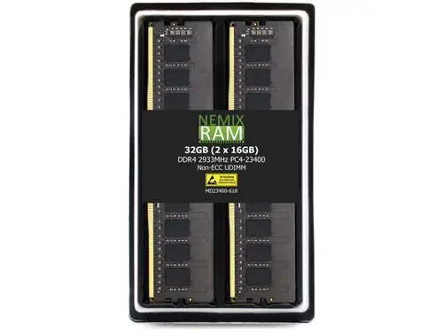 NEMIX RAM 32GB (2X16GB) DDR4 2933MHZ PC4-23400 1Rx8 1.2V CL21 288-PIN NON-ECC Unbuffered UDIMM PC Memory KIT Compatible with SuperMicro Gaming...