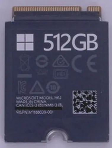 Microsoft Surface Pro7 8+SSD Model 1912 512GB SSD NVMe M.2 2230 PCIe 3.0x4