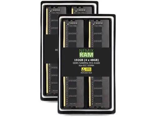 NEMIX RAM 128GB (4X32GB) DDR5 5600MHZ PC5-44800 2Rx8 1.1V CL46 288-PIN Non-ECC Unbuffered UDIMM Desktop PC Memory KIT Compatible with SuperMicro...