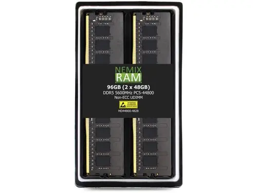 NEMIX RAM 128GB (4X32GB) DDR5 5600MHZ PC5-44800 2Rx8 1.1V CL46 288-PIN Non-ECC Unbuffered UDIMM Desktop PC Memory KIT Compatible with SuperMicro...