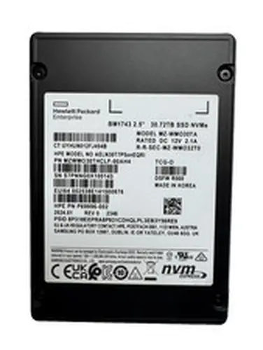 HPE Samsung BM1743 30.72TB U.3 NVMe PCIe Gen 4 SSD/Low Power On Time/99% HEALTH