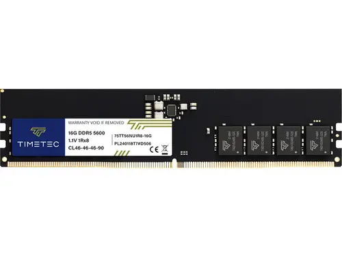 Timetec 16GB DDR5 5600MHz PC5-44800 Unbuffered Non-ECC 1.1V CL46 1Rx8 Sinlge Rank 288 Pin UDIMM Desktop Memory RAM Module Upgrade