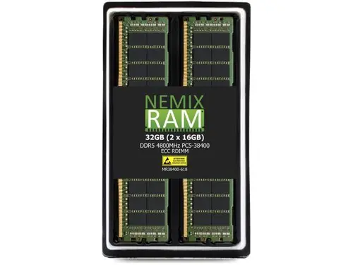 NEMIX RAM 32GB (2X16GB) DDR5 4800MHZ PC5-38400 1Rx8 1.1V CL40 288-PIN ECC RDIMM Registered Server Memory KIT Compatible with SuperMicro Hyper...