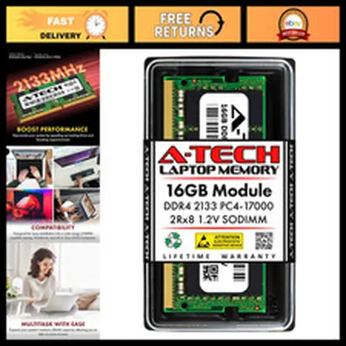 16GB DDR4 2133MHz SODIMM Laptop RAM Memory Module PC4-17000 CL15 Non-ECC 2Rx8